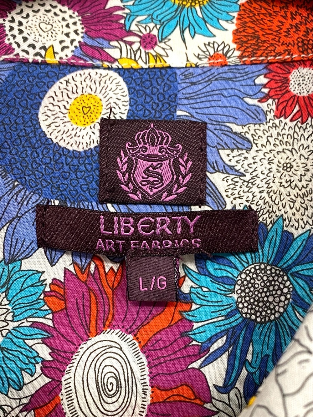 Liberty Art Fabrics Susanna Floral 100% Cotton Button Shirt Size L Wearable Art - Picture 10 of 16